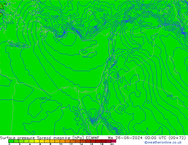 ciśnienie Spread ECMWF śro. 26.06.2024 00 UTC