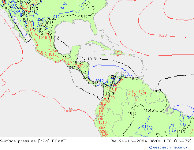 Pressione al suolo ECMWF mer 26.06.2024 06 UTC