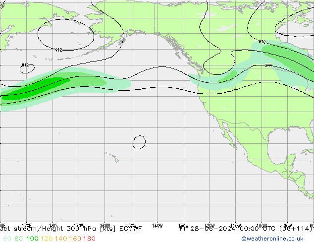 Jet stream/Height 300 hPa ECMWF Fr 28.06.2024 00 UTC