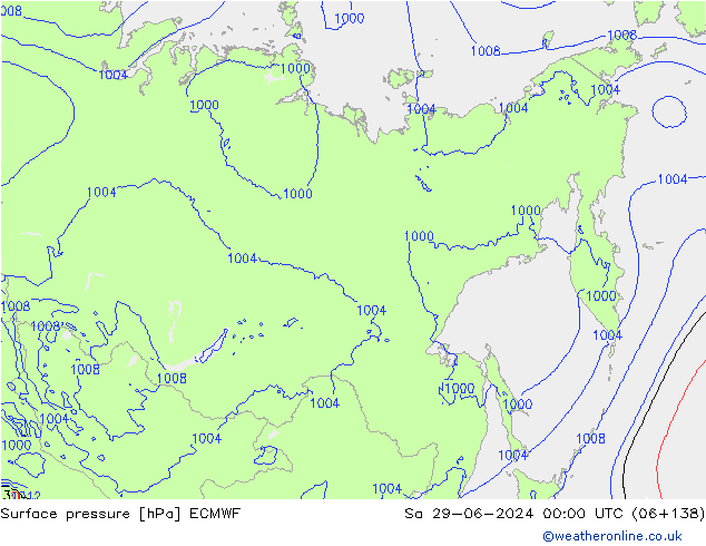 ciśnienie ECMWF so. 29.06.2024 00 UTC