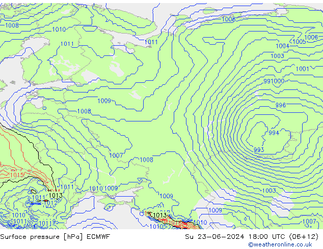 ciśnienie ECMWF nie. 23.06.2024 18 UTC