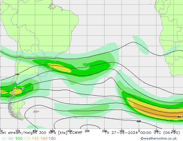 Courant-jet ECMWF jeu 27.06.2024 00 UTC