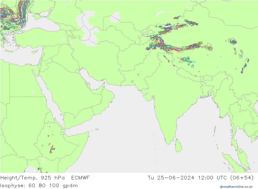 Geop./Temp. 925 hPa ECMWF mar 25.06.2024 12 UTC