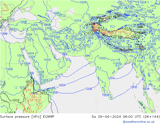 地面气压 ECMWF 星期六 29.06.2024 06 UTC