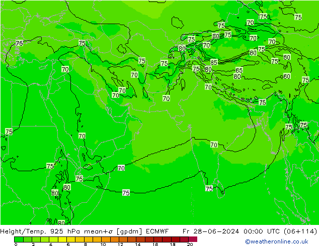 Height/Temp. 925 hPa ECMWF Fr 28.06.2024 00 UTC