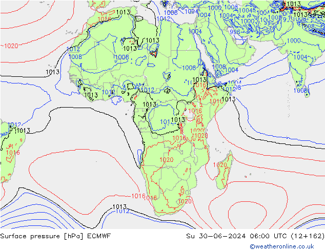 ciśnienie ECMWF nie. 30.06.2024 06 UTC