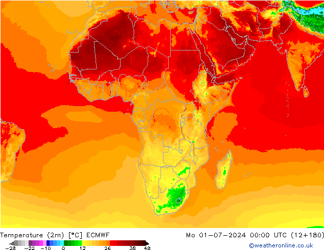 Temperatura (2m) ECMWF Seg 01.07.2024 00 UTC