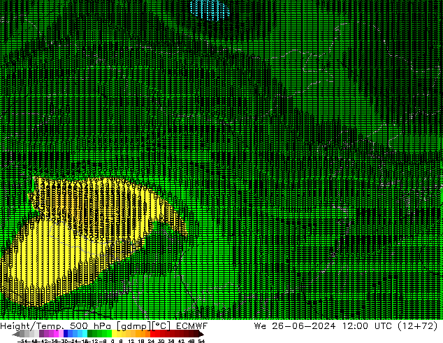 Height/Temp. 500 hPa ECMWF 星期三 26.06.2024 12 UTC