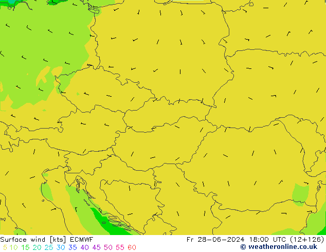Surface wind ECMWF Fr 28.06.2024 18 UTC