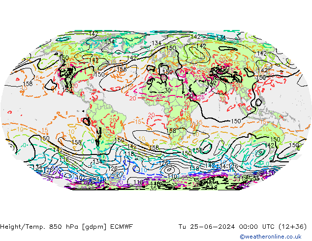 Height/Temp. 850 hPa ECMWF Ter 25.06.2024 00 UTC