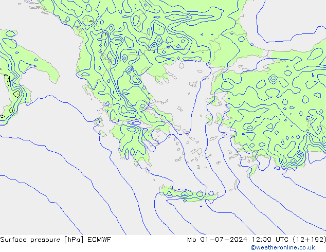 Yer basıncı ECMWF Pzt 01.07.2024 12 UTC