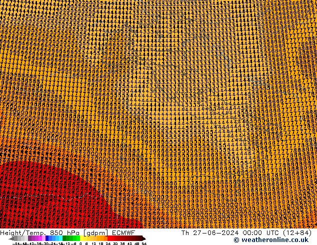 Height/Temp. 850 hPa ECMWF  27.06.2024 00 UTC