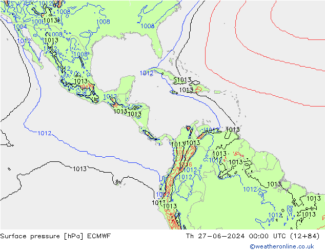 Bodendruck ECMWF Do 27.06.2024 00 UTC