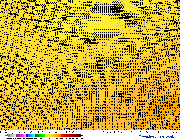 Height/Temp. 850 hPa ECMWF Su 30.06.2024 00 UTC