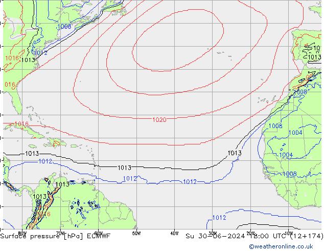 Bodendruck ECMWF So 30.06.2024 18 UTC