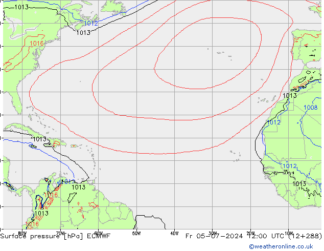 pressão do solo ECMWF Sex 05.07.2024 12 UTC