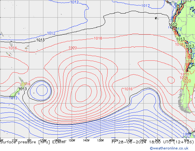 Surface pressure ECMWF Fr 28.06.2024 18 UTC