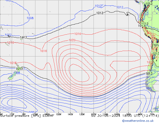 Luchtdruk (Grond) ECMWF zo 30.06.2024 18 UTC