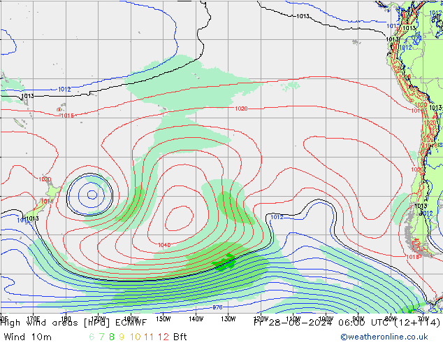 High wind areas ECMWF Fr 28.06.2024 06 UTC