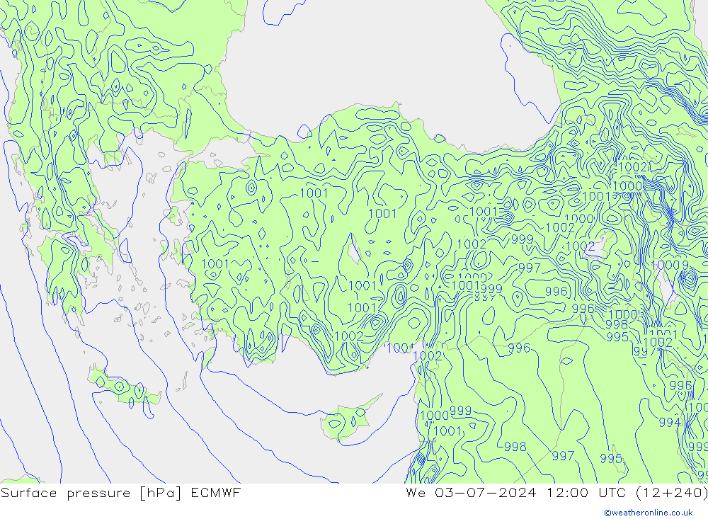 ciśnienie ECMWF śro. 03.07.2024 12 UTC