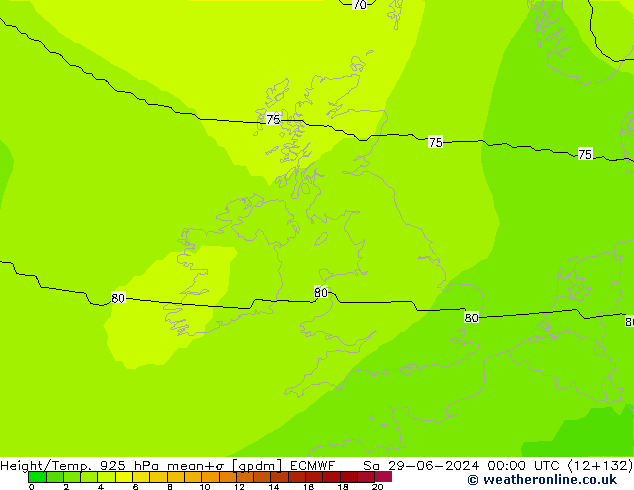 Height/Temp. 925 hPa ECMWF so. 29.06.2024 00 UTC