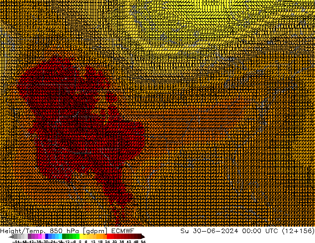 Geop./Temp. 850 hPa ECMWF dom 30.06.2024 00 UTC