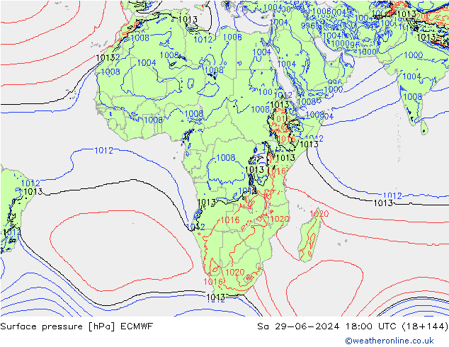 pression de l'air ECMWF sam 29.06.2024 18 UTC