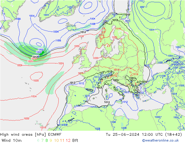 Sturmfelder ECMWF Di 25.06.2024 12 UTC
