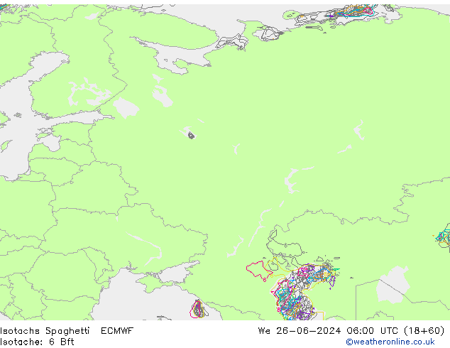 Isotachs Spaghetti ECMWF mer 26.06.2024 06 UTC