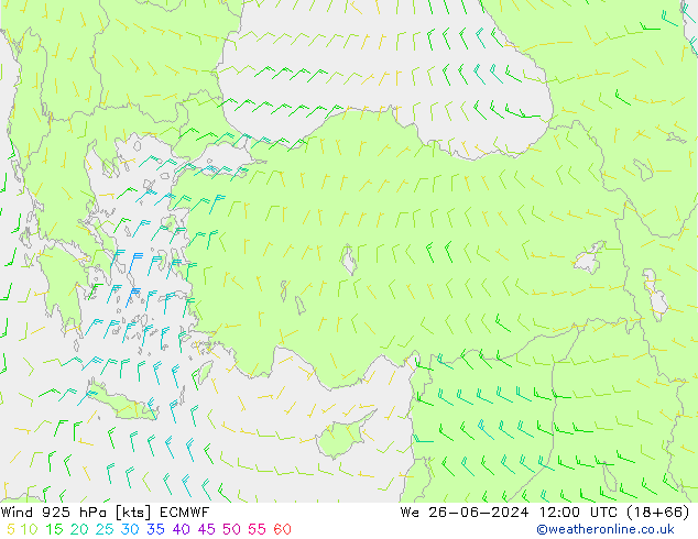 Wind 925 hPa ECMWF St 26.06.2024 12 UTC