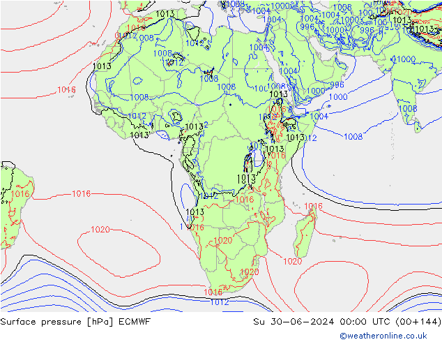 pression de l'air ECMWF dim 30.06.2024 00 UTC