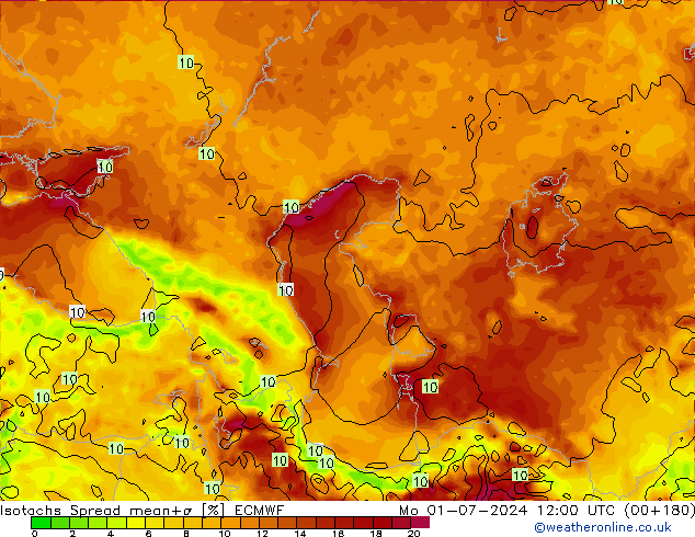 Isotachs Spread ECMWF Mo 01.07.2024 12 UTC