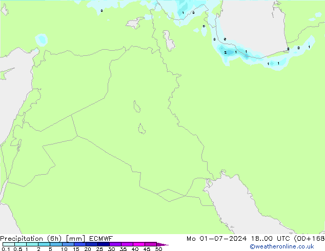 Precipitation (6h) ECMWF Mo 01.07.2024 00 UTC