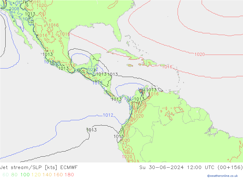 Jet stream/SLP ECMWF Ne 30.06.2024 12 UTC