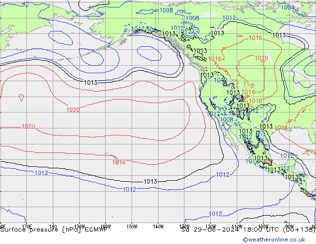 Luchtdruk (Grond) ECMWF za 29.06.2024 18 UTC