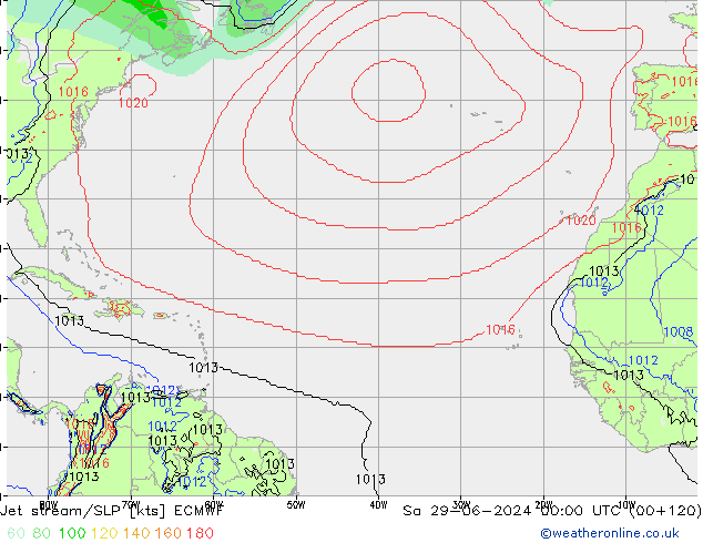 Jet stream/SLP ECMWF Sa 29.06.2024 00 UTC