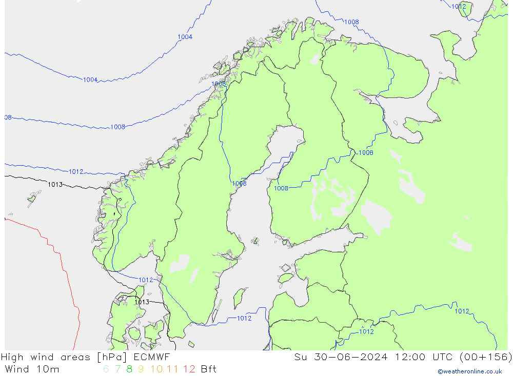 High wind areas ECMWF dom 30.06.2024 12 UTC