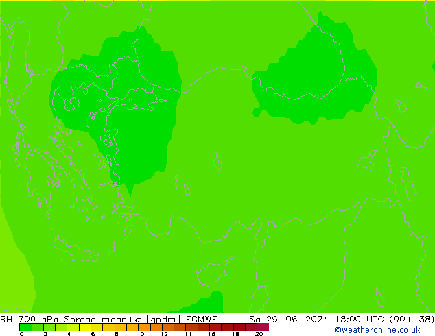 RH 700 hPa Spread ECMWF Sa 29.06.2024 18 UTC