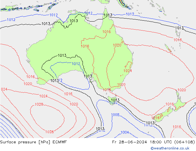 Surface pressure ECMWF Fr 28.06.2024 18 UTC