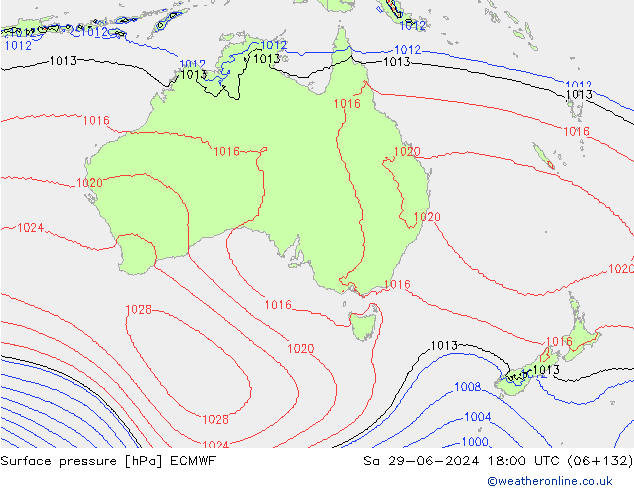 Luchtdruk (Grond) ECMWF za 29.06.2024 18 UTC