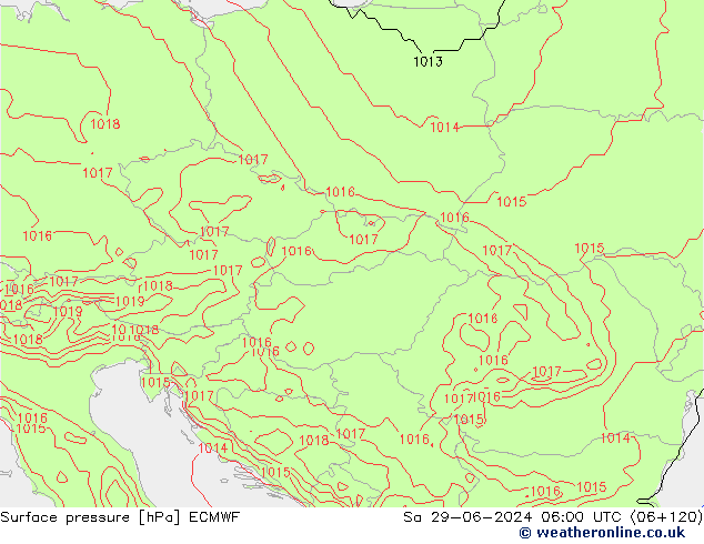 приземное давление ECMWF сб 29.06.2024 06 UTC