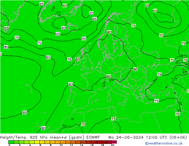 Géop./Temp. 925 hPa ECMWF lun 24.06.2024 12 UTC