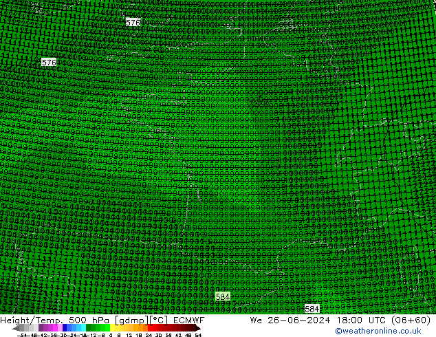 Géop./Temp. 500 hPa ECMWF mer 26.06.2024 18 UTC