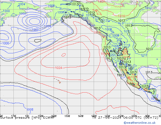 pression de l'air ECMWF jeu 27.06.2024 06 UTC