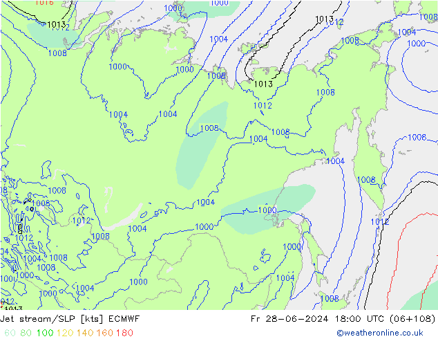Prąd strumieniowy ECMWF pt. 28.06.2024 18 UTC