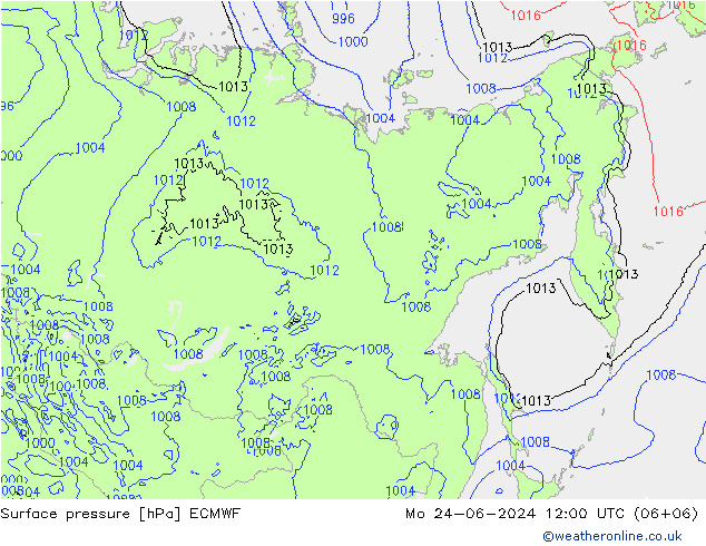 pression de l'air ECMWF lun 24.06.2024 12 UTC