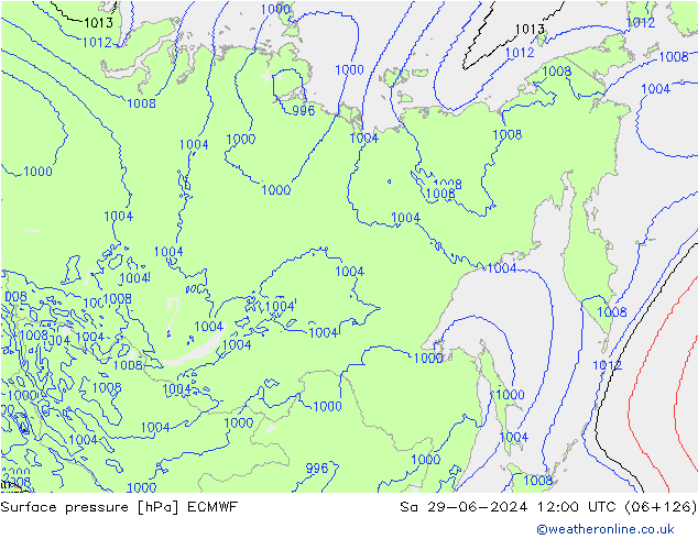 pression de l'air ECMWF sam 29.06.2024 12 UTC
