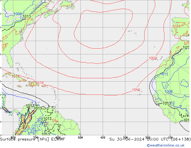 ciśnienie ECMWF nie. 30.06.2024 00 UTC