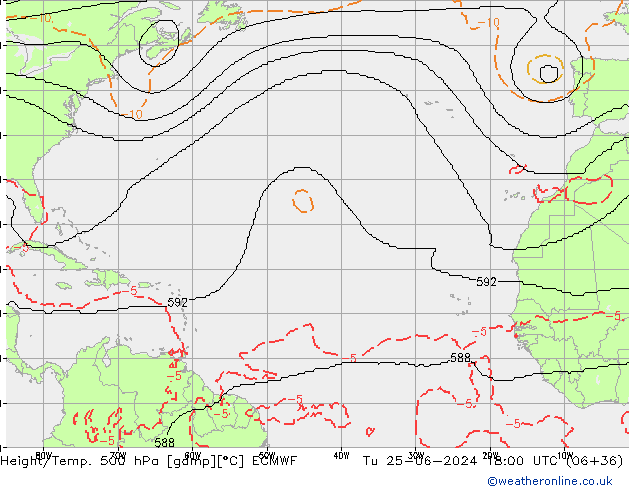 Height/Temp. 500 hPa ECMWF  25.06.2024 18 UTC