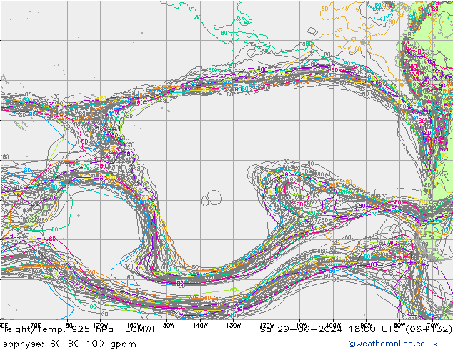 Height/Temp. 925 hPa ECMWF So 29.06.2024 18 UTC